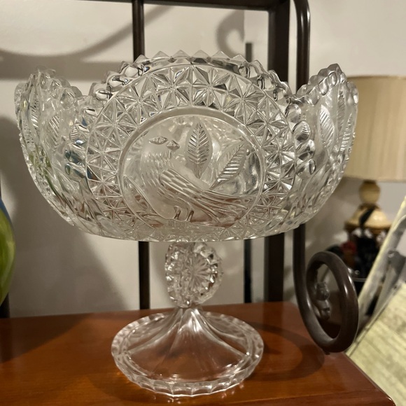 Elegant Clear Glass Compote Bowl